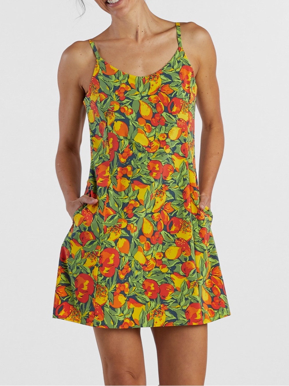 Toad&Co Crusher Adventure Skort Dress Fruit Print Tennis Pickleball 2024-M